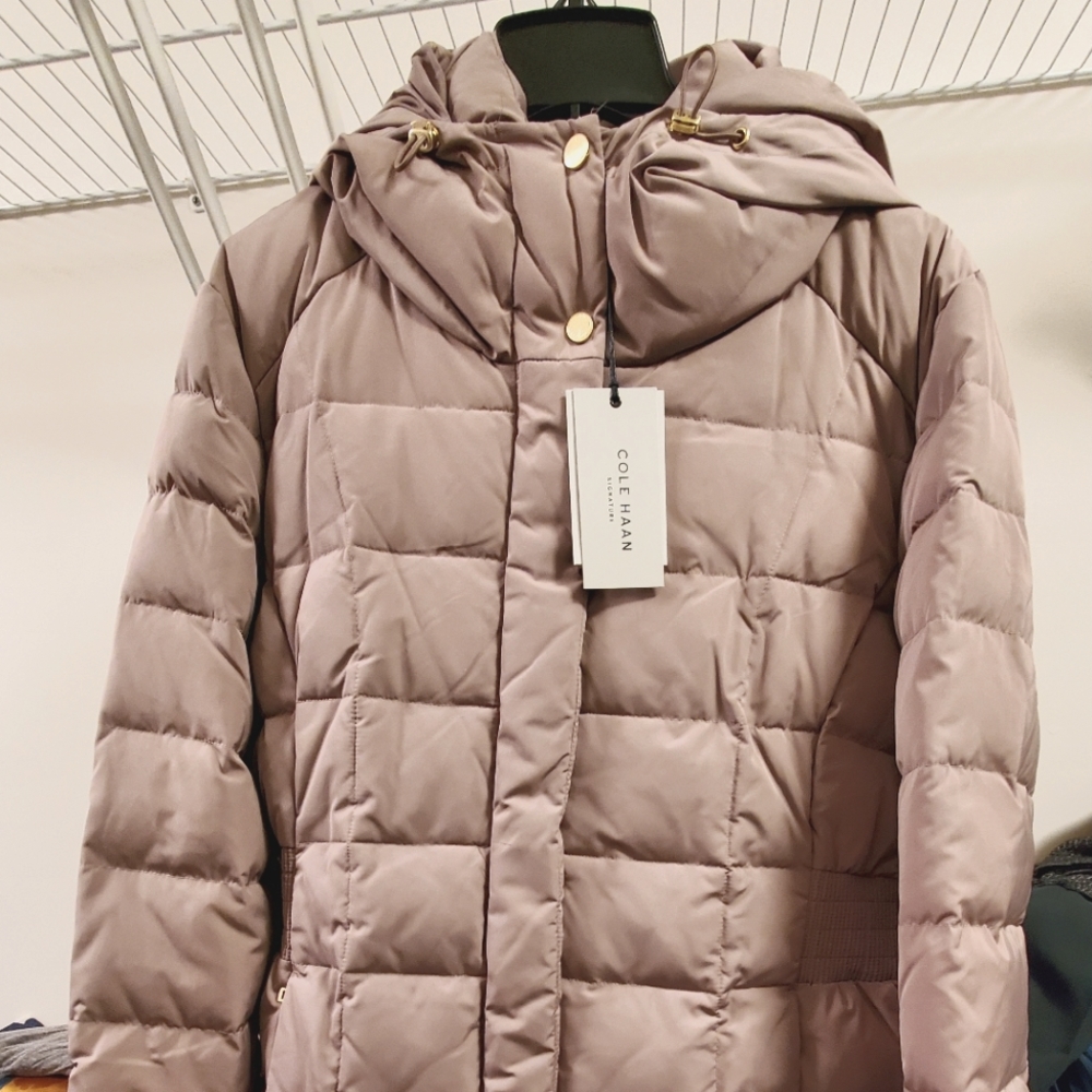 Cole Haan Bib Insert Down Coat